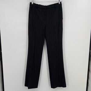 Rebecca Taylor 10 Black Pinstripe Straight Leg  Dress Pants